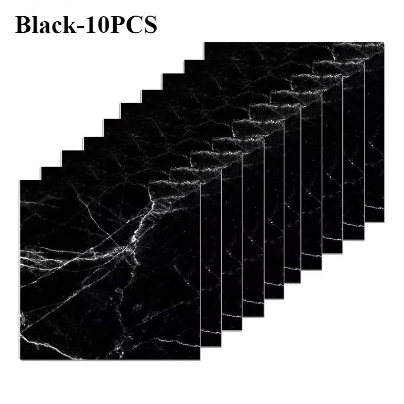 10/20/40PCS Simulated Thick Marble Tile Wall Sticker PVC Waterproof Self-adhesive Living Room Toilet Kitchen Home Floor Sticker