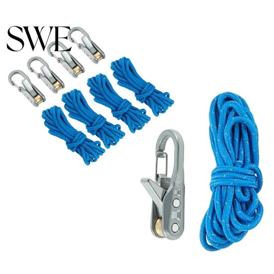 Rope Tensioner Tool 2/6/8/10/12/16/20Pcs with Roller Cord Heavy Duty Metal Outdoor Camping Tightener Backpacking Hiking Boating Guyline Adjuster Brass