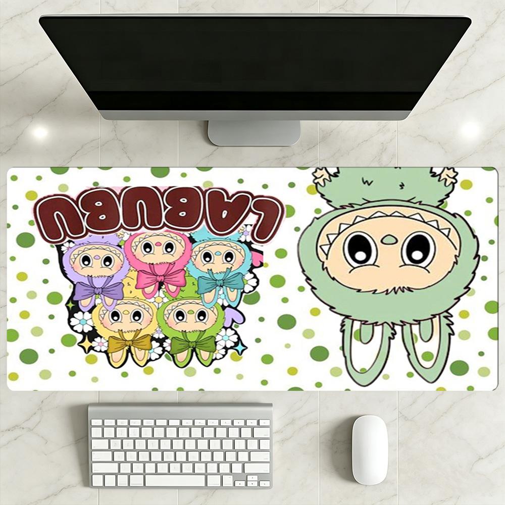 Labubu Large Mouse Pad Keyboard Mat Study Desk Mat Non-Slip Rubber Bottom Office Desk Accessory