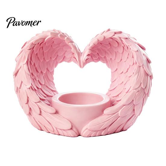 Soft Warm Light Candle Holder Angel Wings Tealight Holder, Prayer Memorial Gifts Artistic Table Centerpieces Home Decor, Elegant Tabletop Centerpiece