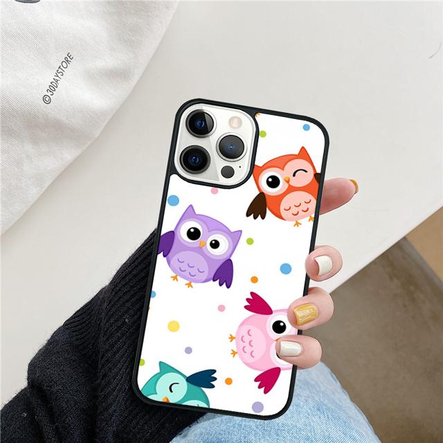 

Чехол для телефона с разноцветными совами Для iPhone 17 Air 15 16 14 13 12 Pro Max 11 Pro Max Plus Coque Shell iPhone 11pro max