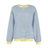 Women's Oversized Striped Color Blocking Long Sleeved Round Neck Sports Shirt Casual Loose Fitting Pullover Shirt Top