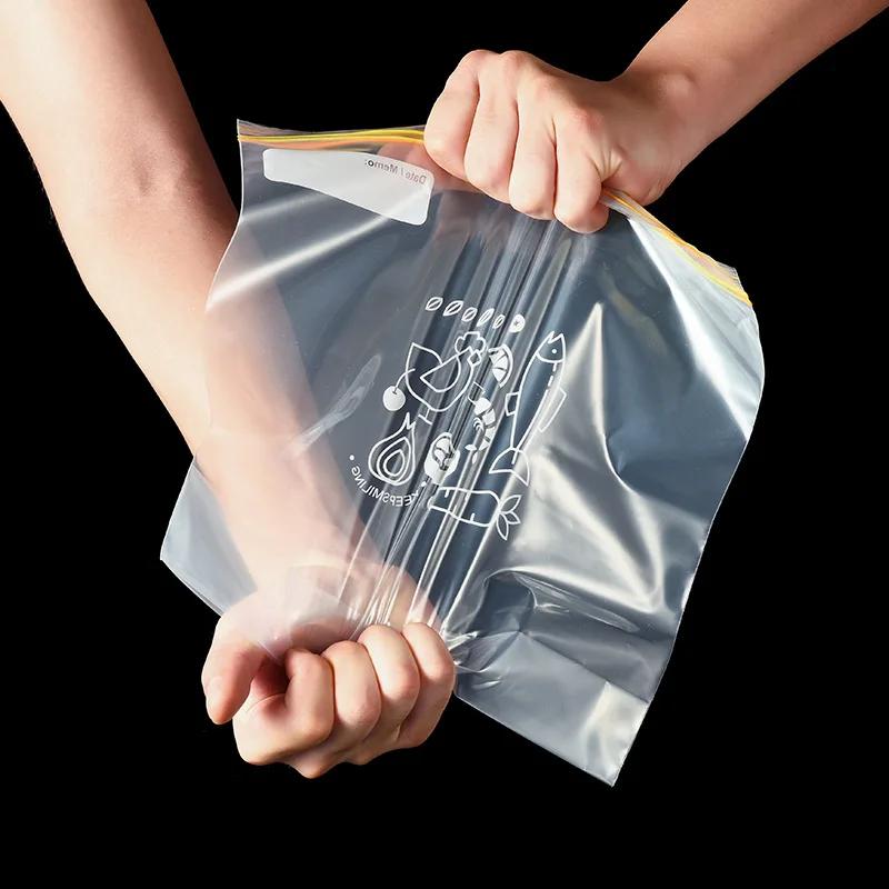 Reusable Zip Lock Bag Food Grade Transparent Storage Bag with Zipper Sealing Plastic Container Travel Freezer Camping Kitchen