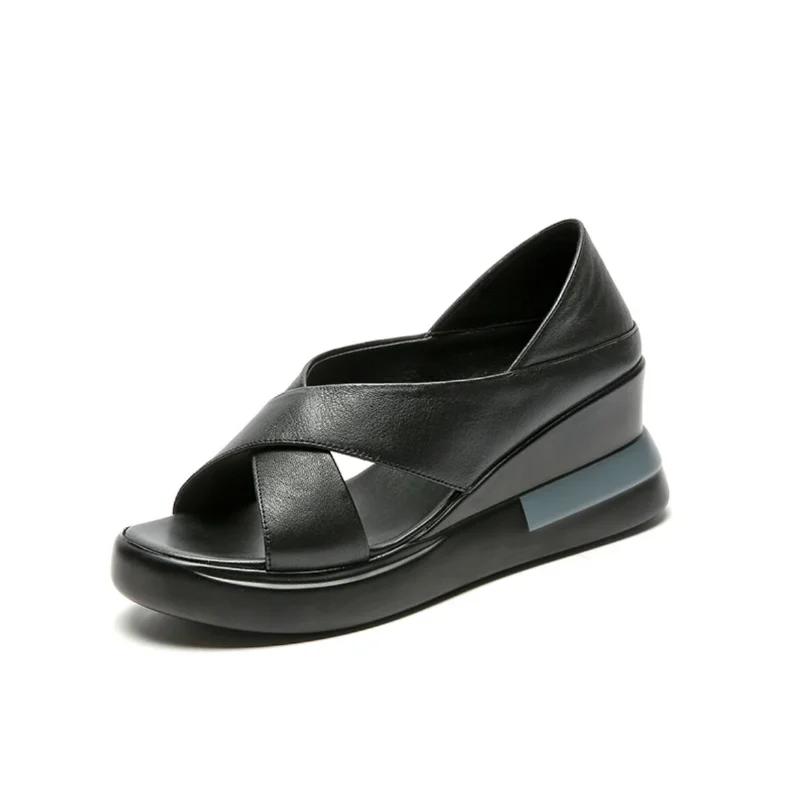 Fashion New Open Toe Fashion Women's Sandals Summer  Plus Size Elegant Sandals Woman Wedge Buckle Footwear Shoes For Women Female