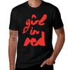 Girl In Red Brush Logo Tshirt Soft Touch Basic Cotton Tshirt