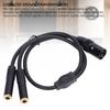 Gold Plated 3Pin XLR Male to Dual 6.35mm Female  Microphone