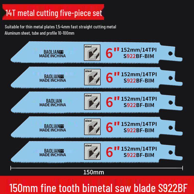Versatile Reciprocating Saw Blade for Metal, Wood, Plastic & Aluminum with Coarse & Fine Teeth, Extended Jigsaw & Electric Saw Compatibility.