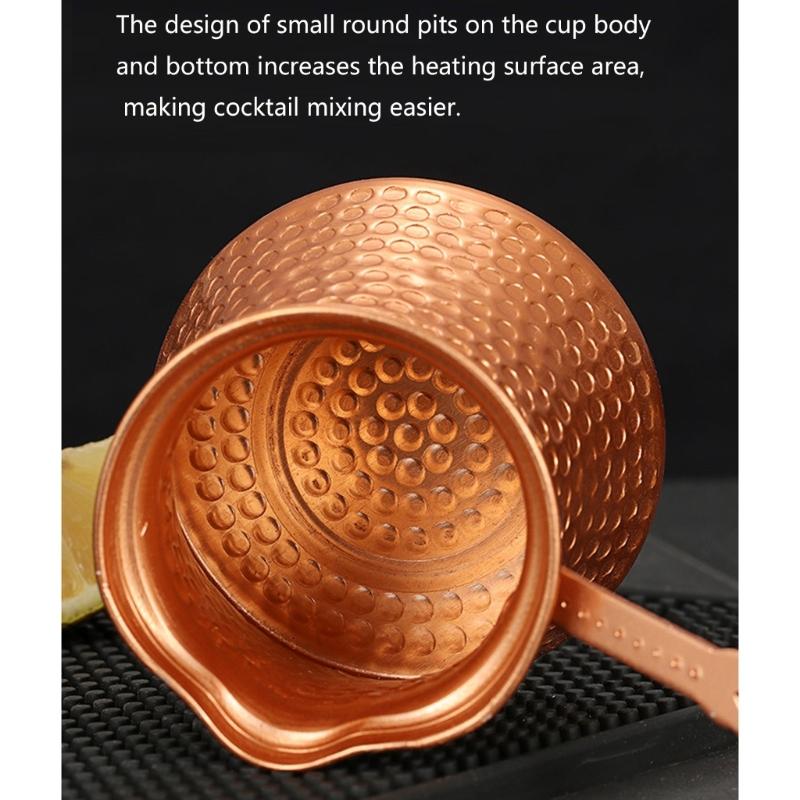Artisanal Hammered Turkish Coffee Maker 330ml Capacity With Long Heat Resistant Handle For Stovetop Use