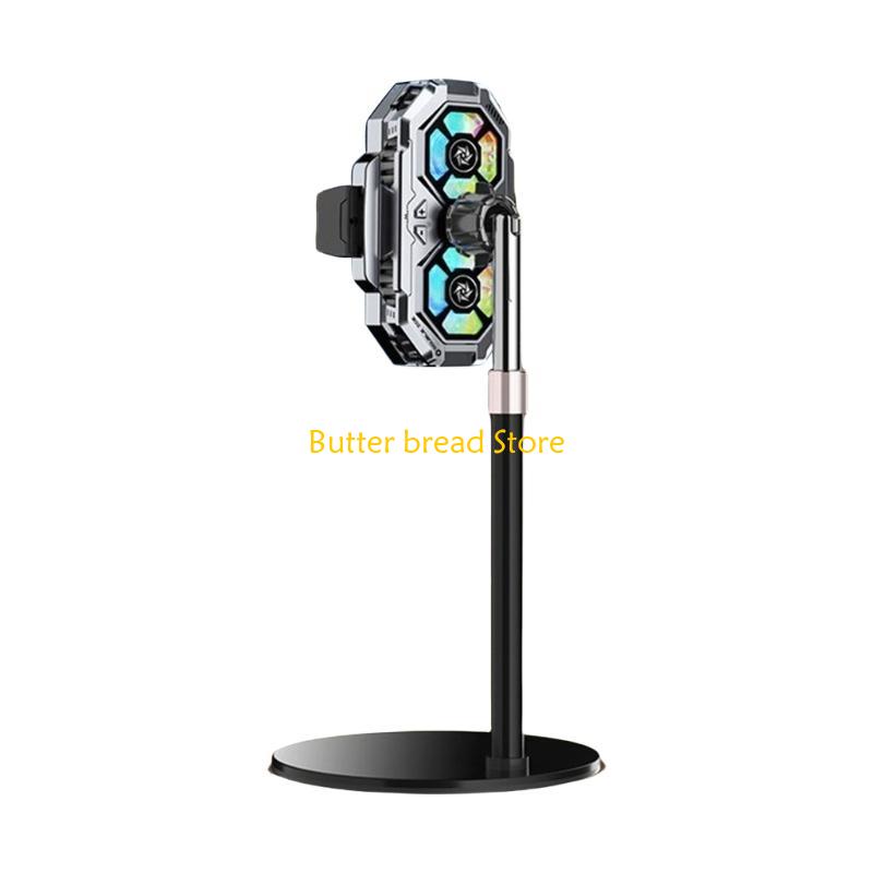 

W89C Semiconductor Heat Sink Back Clip 3 Gear Adjustable Cooling Fan with Stand срібний