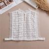 Lace White Embroidery Fake Collar Tie Detachable False Collars Ladies Chiffon Detachable Collars Decorative Sweater Decor