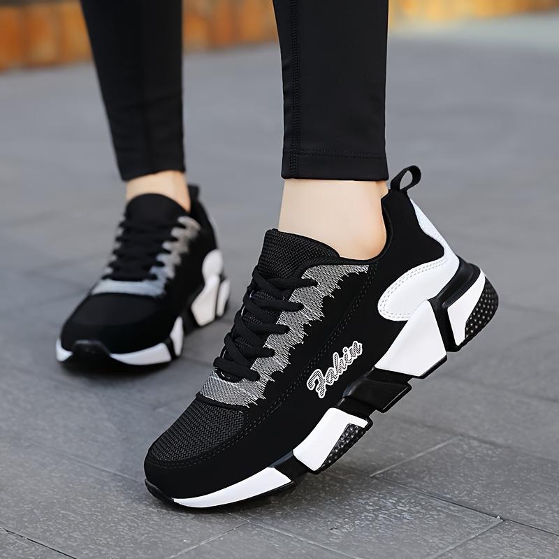 Women's Colorblock Sports Shoes, Casual Lace Up Low Top Running Sneakers, All-Match Breathable Walking Trainers
