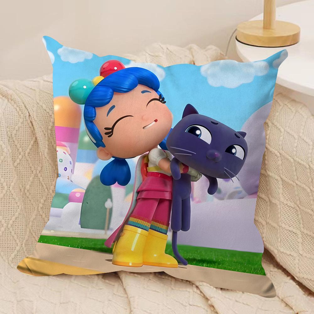Anime True RRainbow KingdomS Cushion Cover Silky Short Plush Invisible Zipper Dustproof Sofa Pillow Case For Home Decor