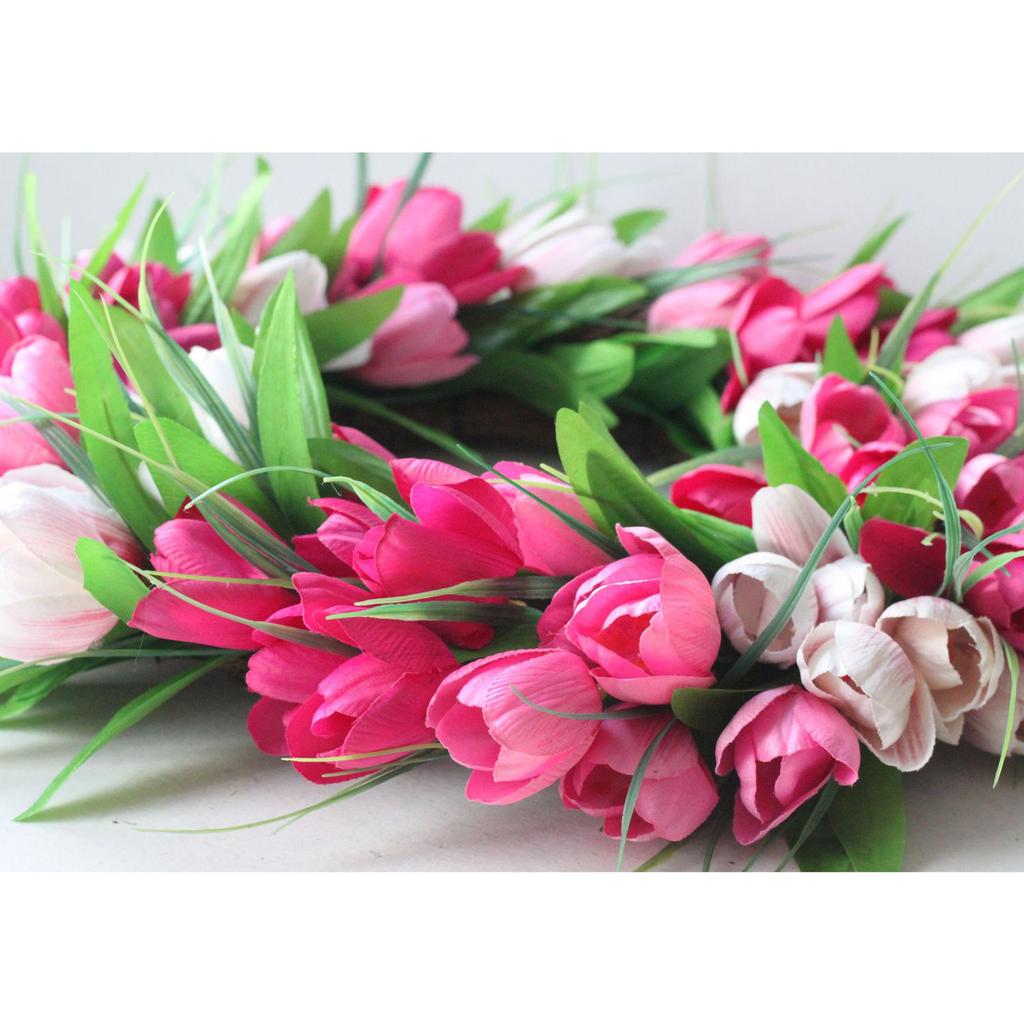 Artificial Flower Wreath Lifelike Handcrafted Front Door Spring Summer Wreath for Indoor Outdoor Holiday Weddings 50cm