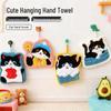 Cute Cat Cartoon Hand Towel - Thick Coral Fleece, Absorbent Small Towel for Kids' Kitchen/Bathroom