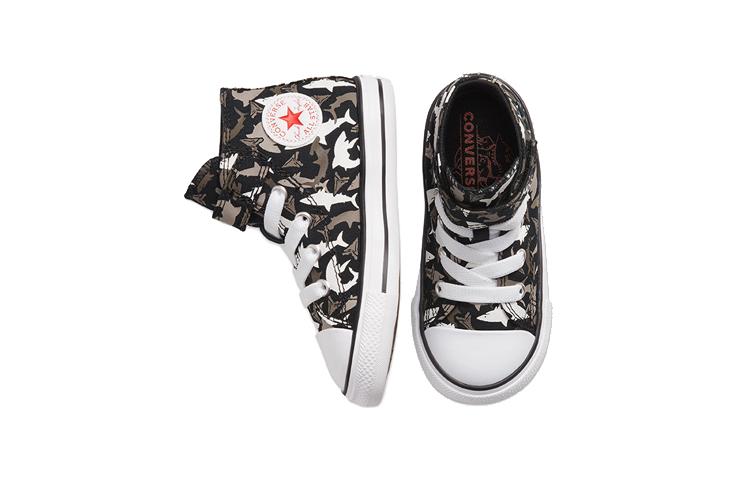 Converse Chuck Taylor All Star Shark Bite Easy on Classic And Versatile High top Canvas Shoes Black Infant And Toddler 766889C