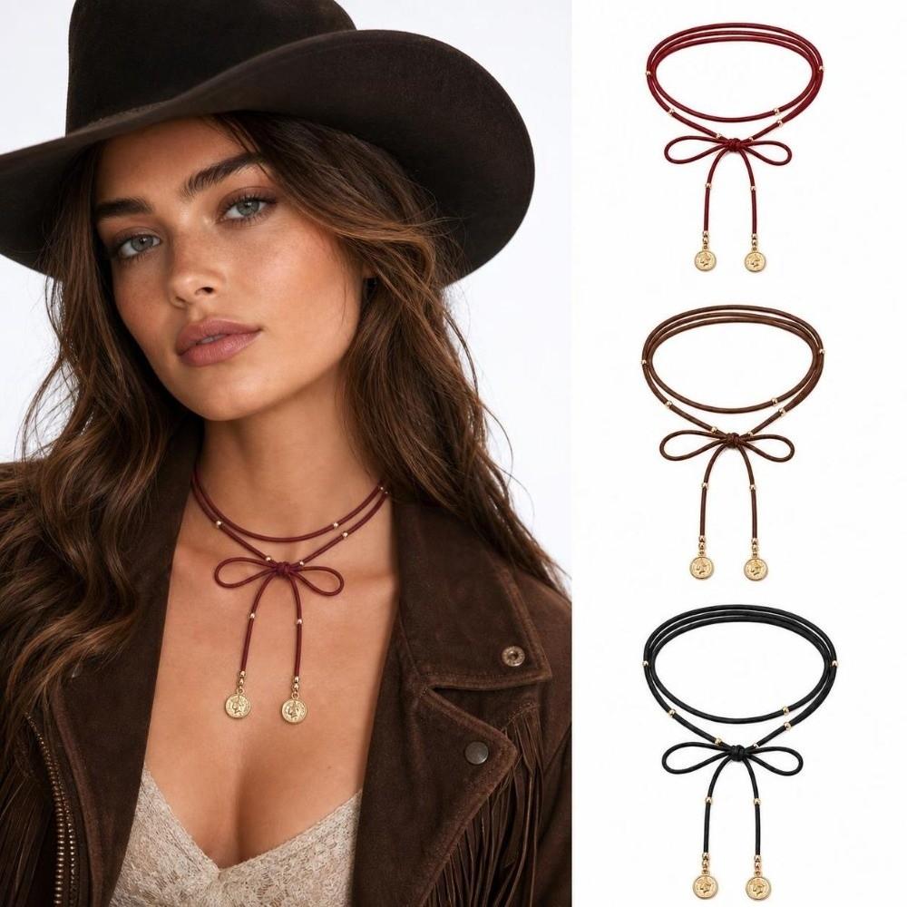 Long Chain Knotted Choker Necklace Y2K Neck Chain Sexy Layered Chain Choker Women