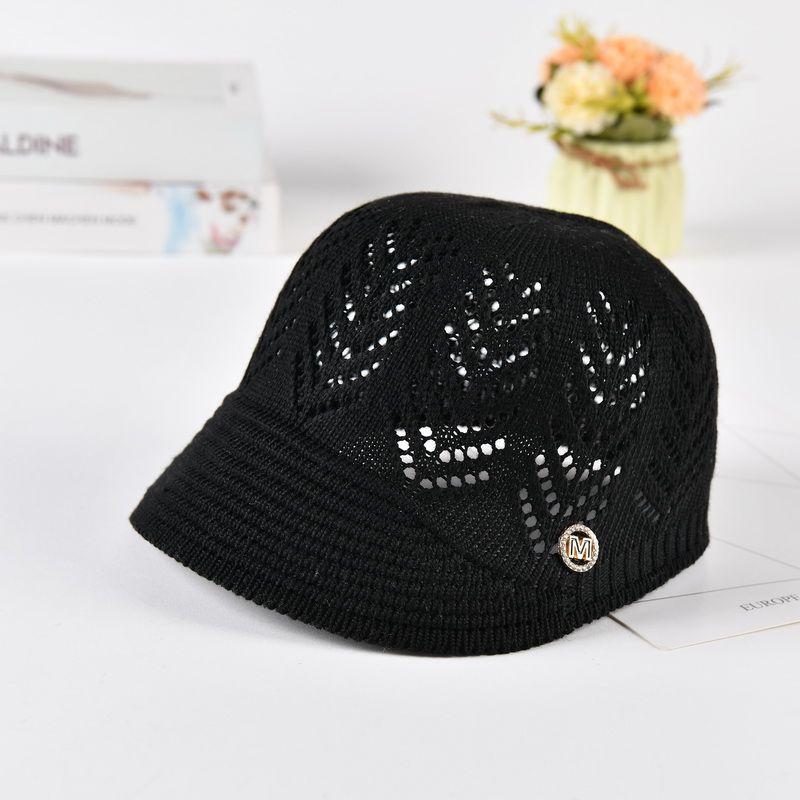 Spring and Summer Hat Thin Fashionable Breathable Women's Outdoor UV Resistant Mesh Knitted Duckbill Cap