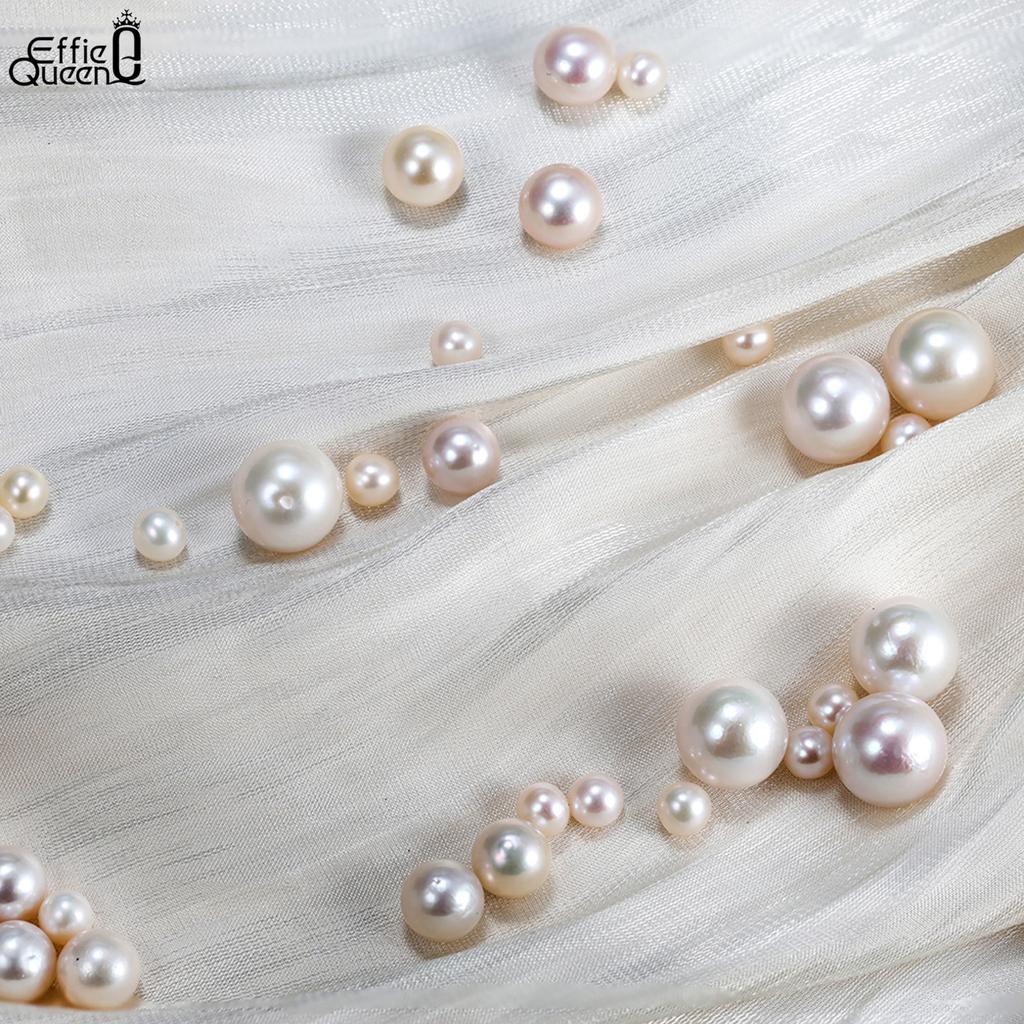 EFFIE QUEEN 10Pcs Freshwater Pearl Wholesale AAAA High Quality Round Shaped Bead For Jewelry Making DIY Chain, Earring Gift PP13