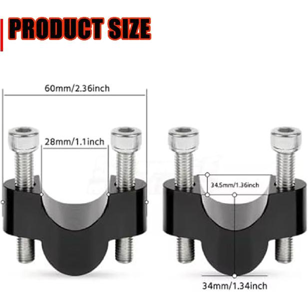 20MM Higher Handlebar Riser Mount Bracket CNC Raise Clamps Handle Bar Clamp Compatible with CFMOTO Ibex 450/Ibex 800 S/T/E 2023 2024 2025,CFMOTO Ibex