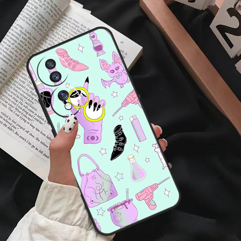 Girly Pastel Witch Goth Pattern For Honor Magic 7 Lite 6 8 Pro Case For Honor 200 400 50 70 90 X8c X8b X9a X9b X9c X9d Win RT