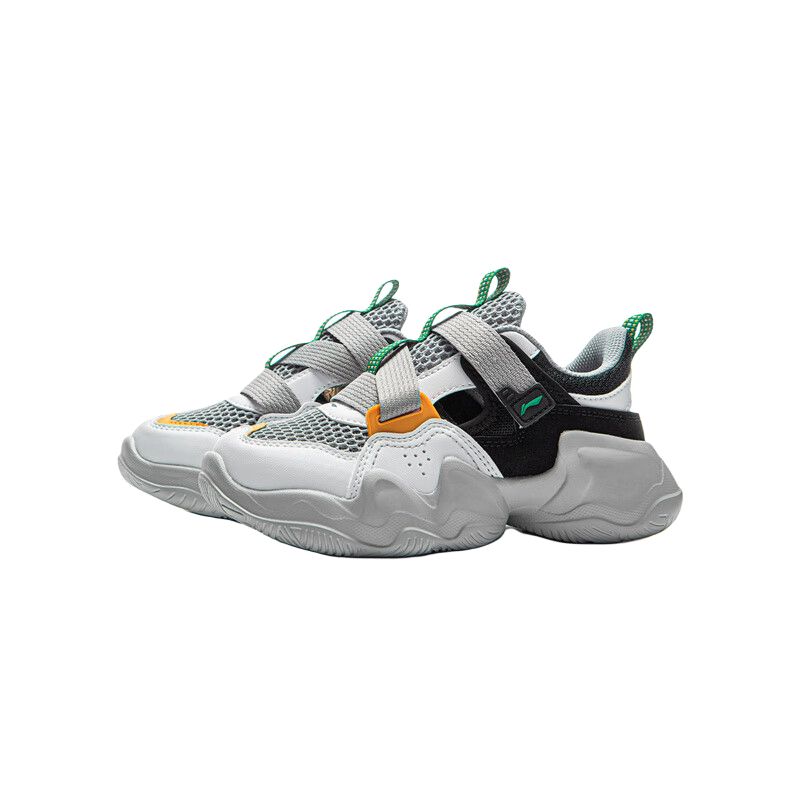 Li Ning YOUNG Sportlife Slip Resistant Abrasion Resistant Low top Children's Sandals Gray Children Aged 3 7 Years Old YKNV034-1