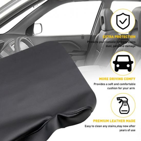 Cover Armrest Bench Seat Black Passenge FOR 2015-19 Ford F150 Center Console Lid