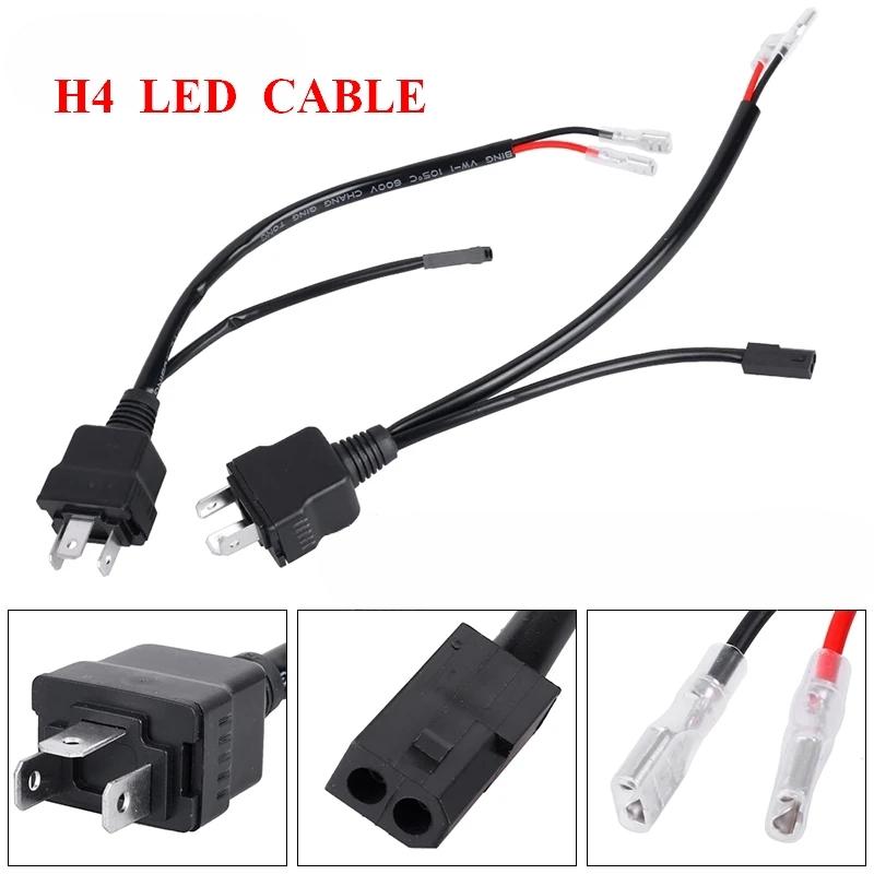 2Pcs H4 9003 LED Relay Cable Adapter Bi led Headlights Controller Wiring Lighting System 35W 55W Headlights Harness