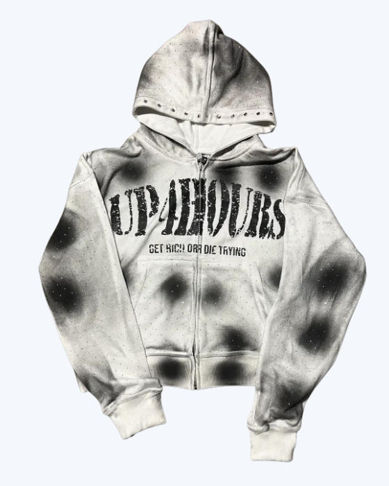 European and American 2025 American Graffiti Print Unisex Loose Casual Zipper Hoodie Trendy Brand
