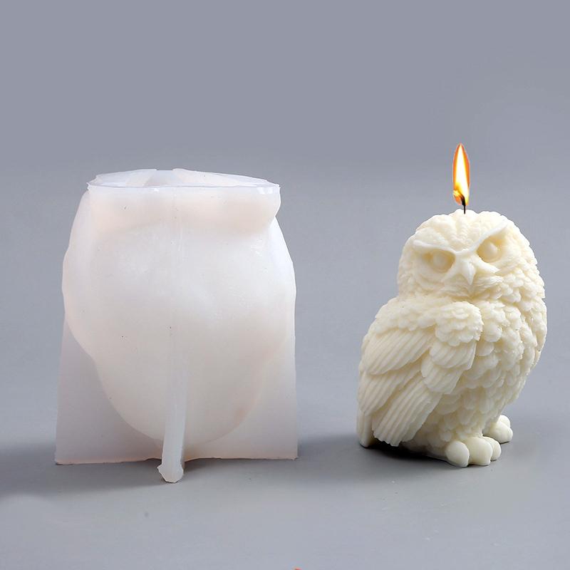 Large Owl Silicone Molds 3D Cute Owl Scented Candle Soap Plaster Crafts Resin Mold DIY Animal Decorative Art Making Tools