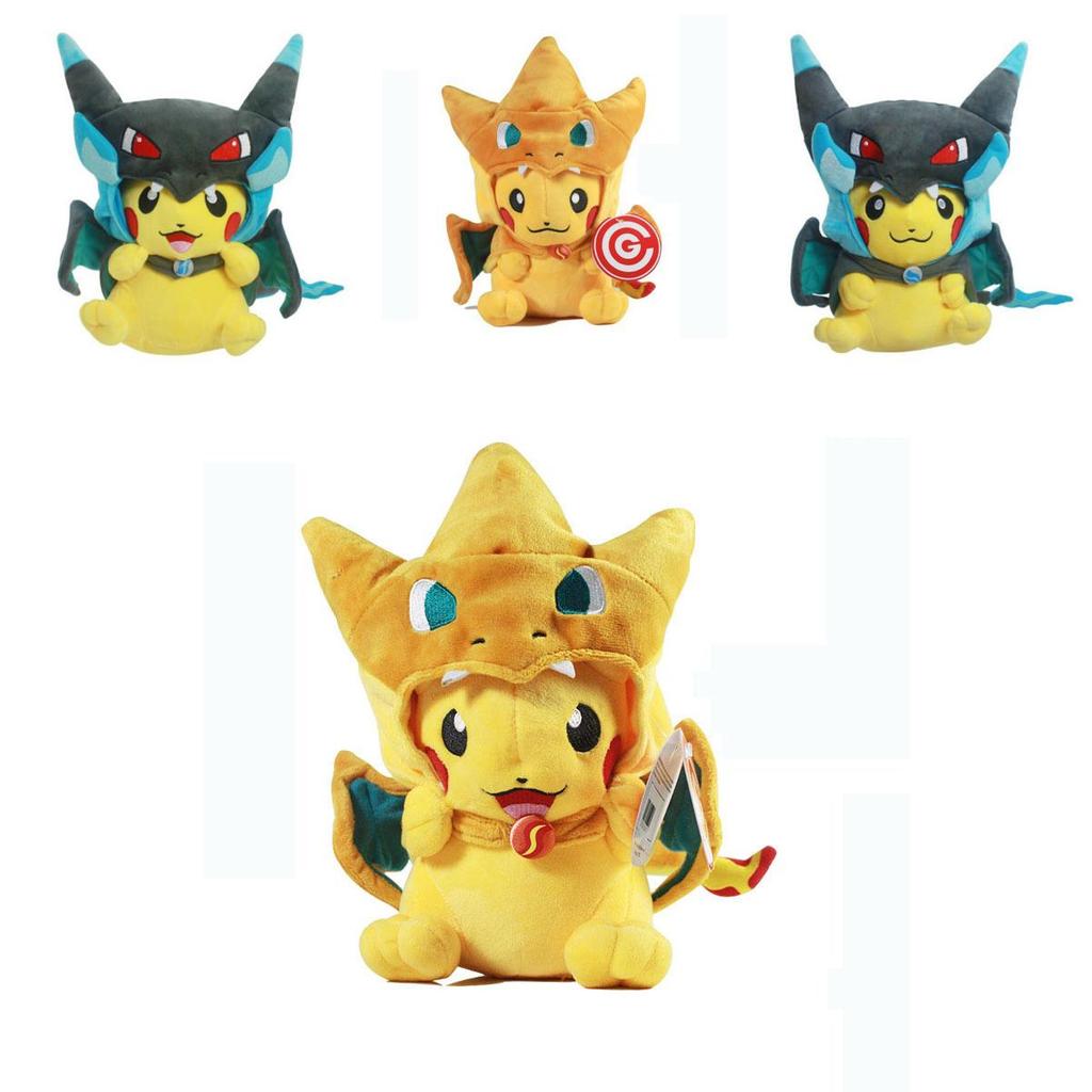 Adorabili Peluche Cosplay di Pikachu Mega Pokemon Cos Charizard Morbido Peluche Giocattolo per Bambini Per Accoglienti Abbracci