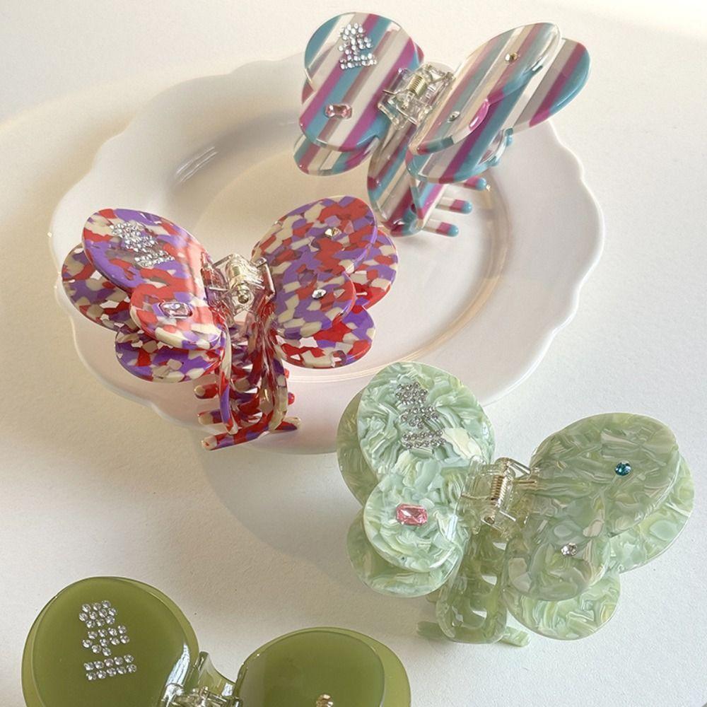 Acetic Acid Acetate Butterfly Hair Claw  Bow Hair Clip Fashion   Female