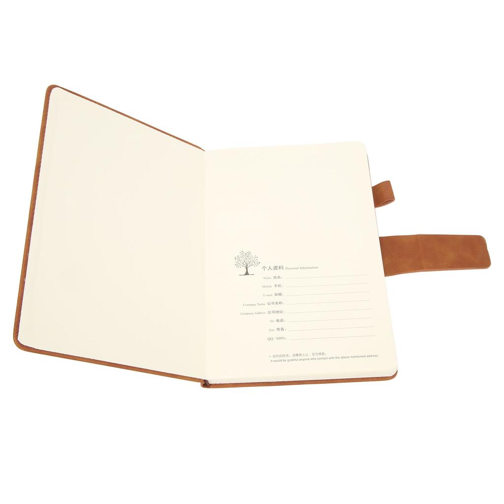 Notebook PU Leather Cover Ribbon Bookmark Ink Proof Thick Paper Ruled Paper Notebook with Pen for   Travel