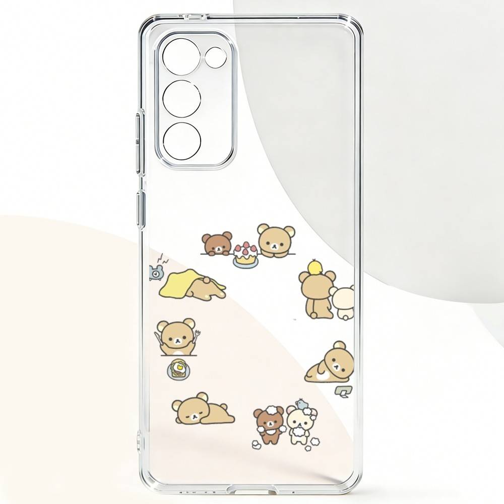 

R-Relax K-kuma R-Rilakkuma Phone Case For Samsung Galaxy A,71,70,52,51,40,31,50,50S,30S,21S,12,10,Note20ultra Transparent Cover Samsung a52 a52S