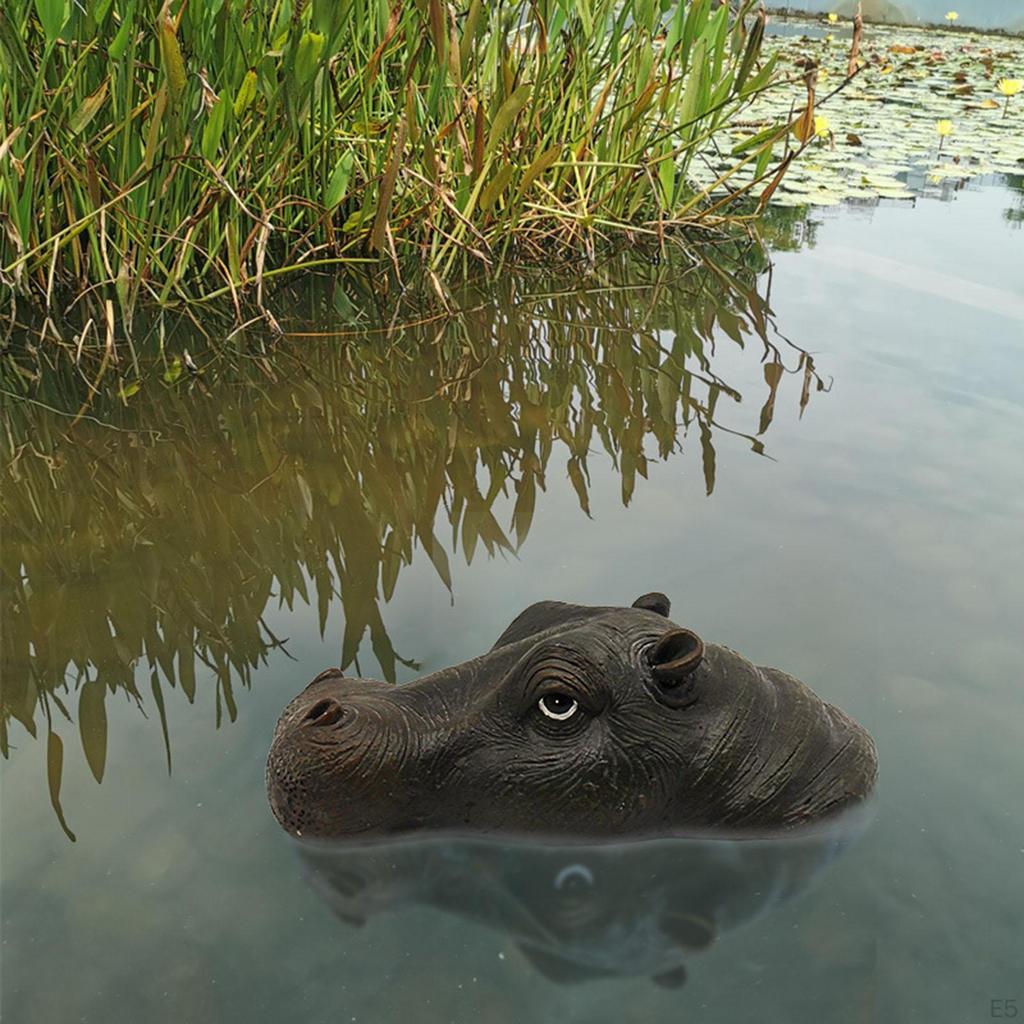 Creative Floating Hippo Head Decoy Pool Floater Ornaments Animals Statue for Water Crafts