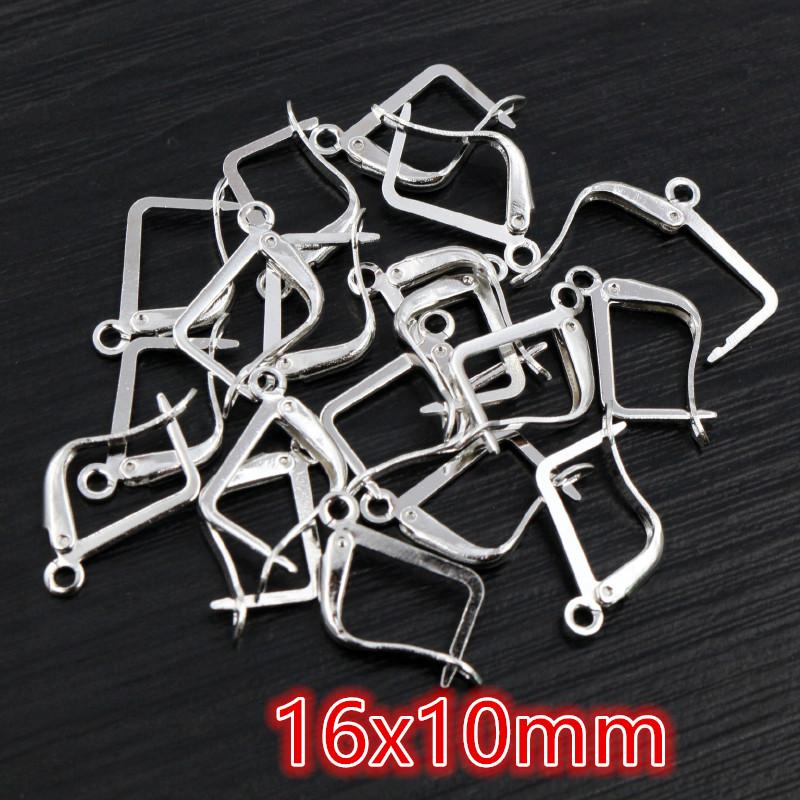 17*11mm 50pcs High Quality 5 Colors Plated Brass French Earring Hooks Wire Settings Base Settings Whole Sale