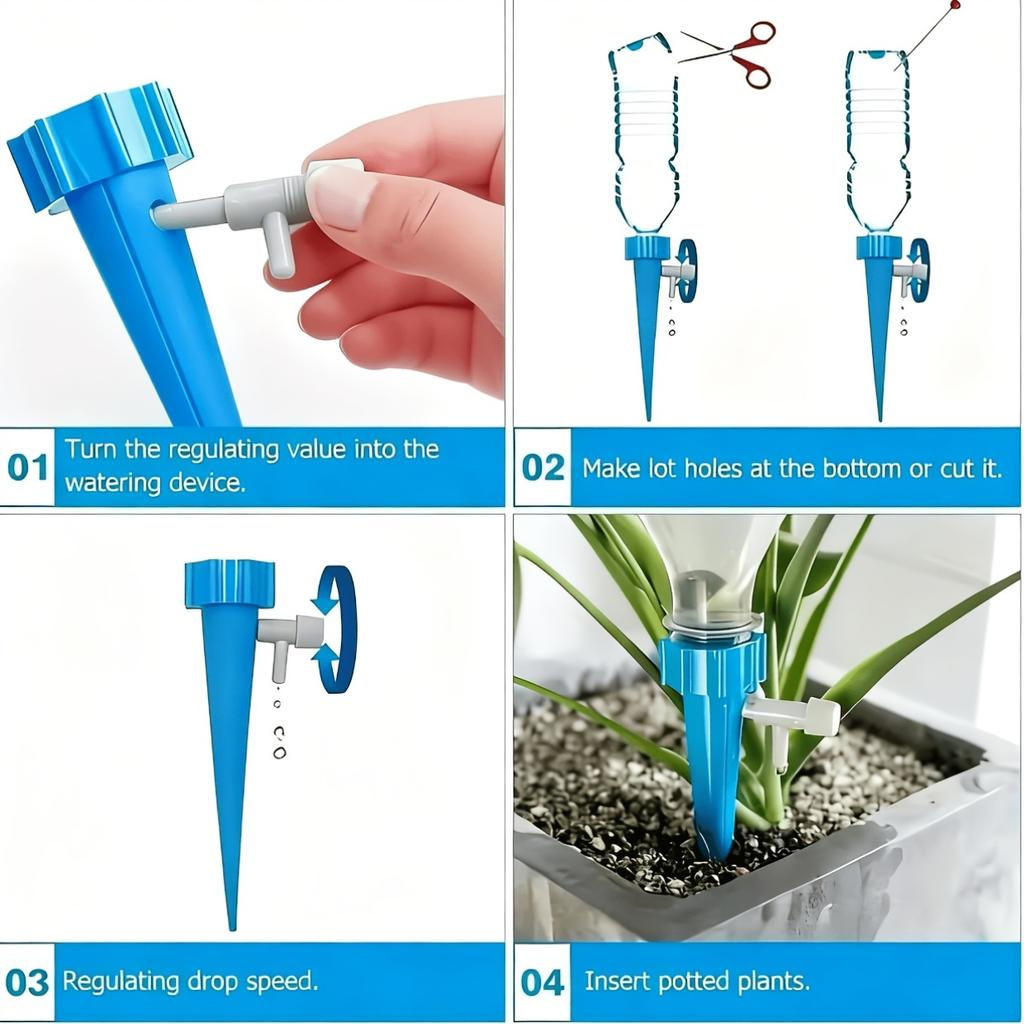 11-11pc Adjustable Automatic Drip Irrigation System Flower Auto Insert Water Dripper Device Plant Self Water Stakes Garden Tool