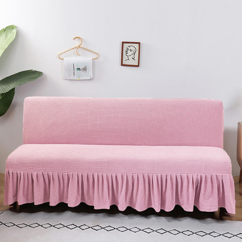 Armless Folding Sofa Bed Cover Stretch Slipcovers 3 Seater Without Armrest Sofa Covers for Living Room Universal Couch Cover