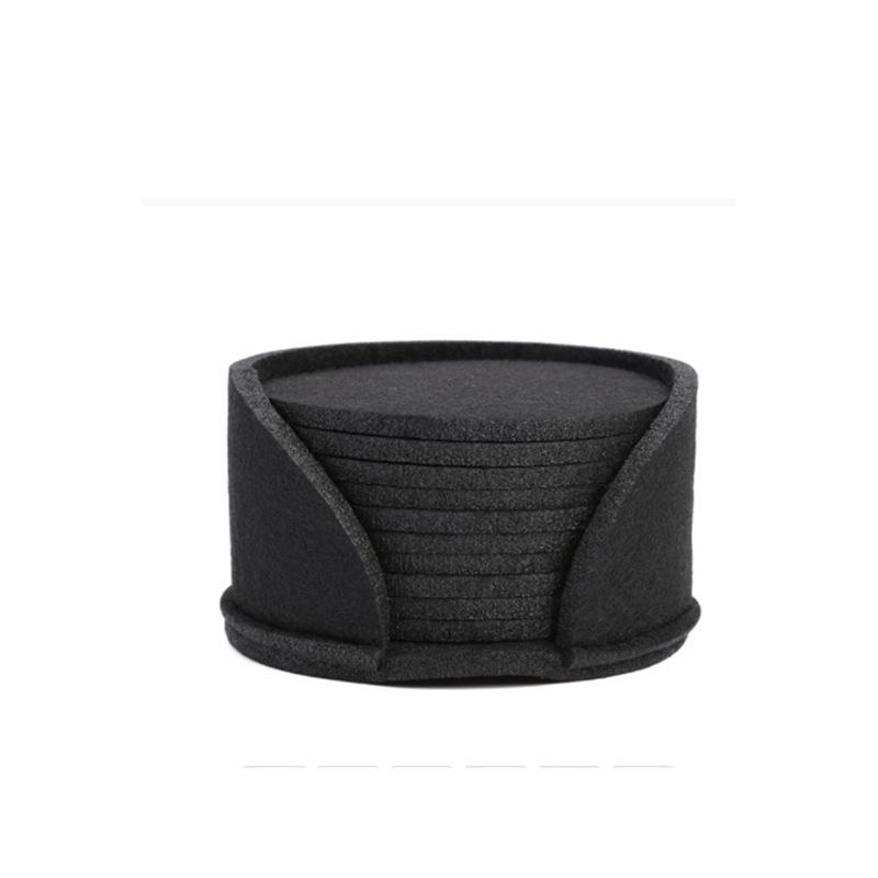Set da 10 pezzi Sottobicchieri Rotondi in Feltro Protezione Tavola da Pranzo Tappetino Resistente al Calore Sottobicchiere per Tazze Calde Caffè Tè Sottopiatto Accessori Cucina