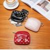 Polka Dot Portable Pu Leather Coin Purse Glossy Surface With Key Ring For Daily Shopping Travel