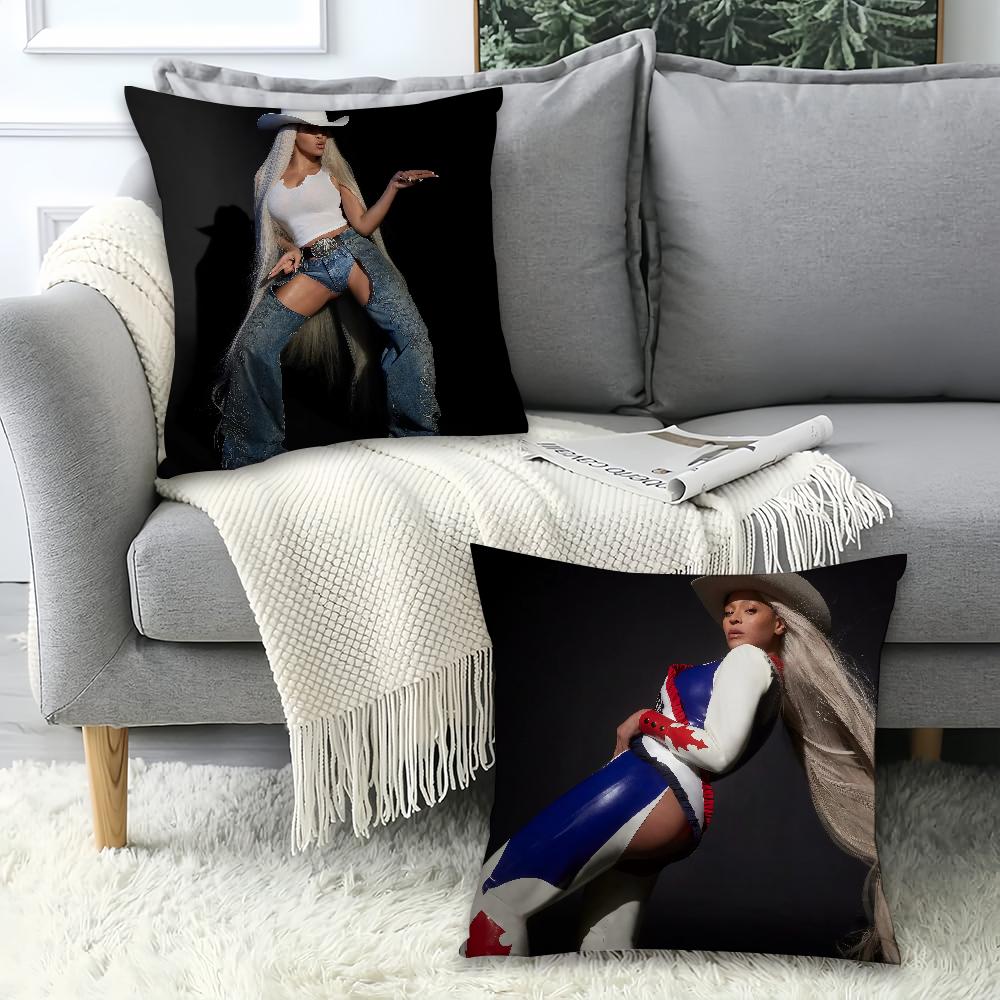 B-Beyoncees Cowboy Carter Pillow Case Office Cushions Suitable For Sofa Car Bedroom Decorative Cushion Cover