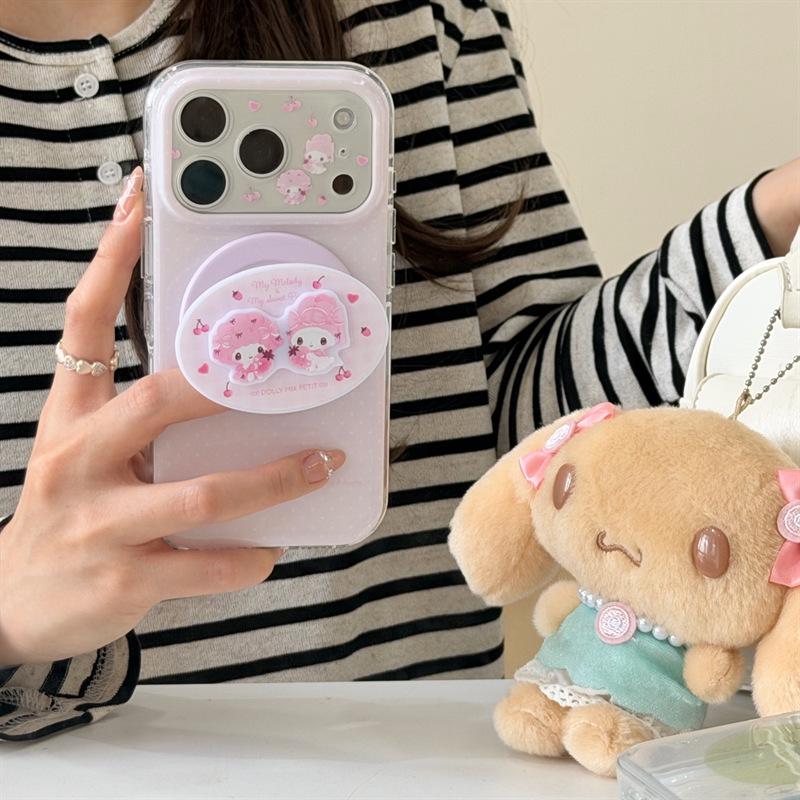 Pink Polka Dot Strawberry Magnetic Phone Case for Small Animals, Compatible with iPhone 17/16 Pro Max/15 Pro