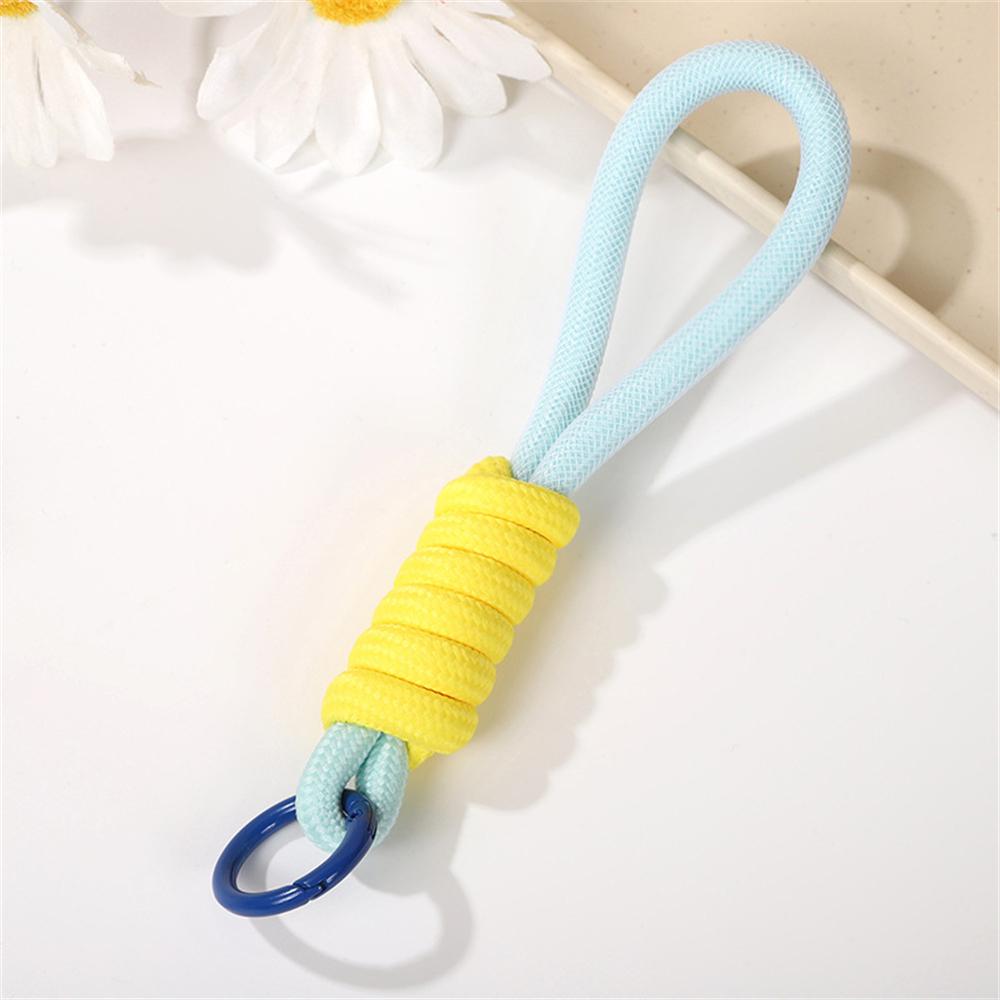 Mesh Landyard Fluorescent Pendant Keychains Mobile Phone Strap Bag Braided Rope Keyrings Creative Decorative Keycord Accessories