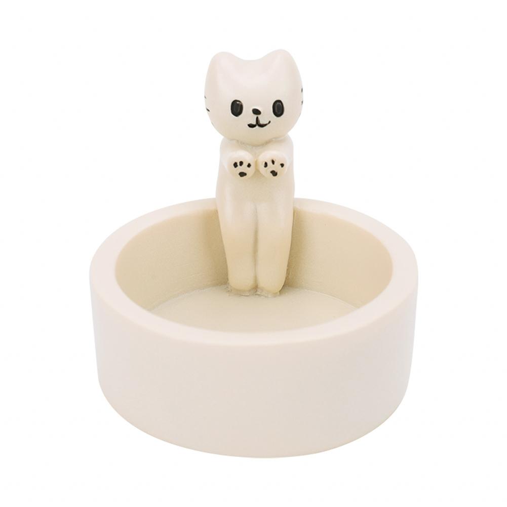 

Cartoon Kitten Candle Holder Resin Tabletop Cartoon Cat Decor Creative Kitten Warming Paws Candlestick Gift for Cat Lover
