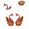 2 Pieces Swan Statues Decorative Figurines Animal Sculptures Tabletop Ornaments for Shelf Cabinet