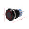 19mm 12-24V LED ON/OFF Black Waterproof Selflocking Latch Push Button Flate Switch
