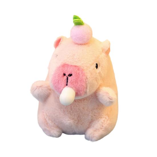 Plush Capybara Keychain Stuffed Animal Doll Key Ring Holder DIY Handbag Pendant Backpack Decoration Kids Adults Birthday Gift
