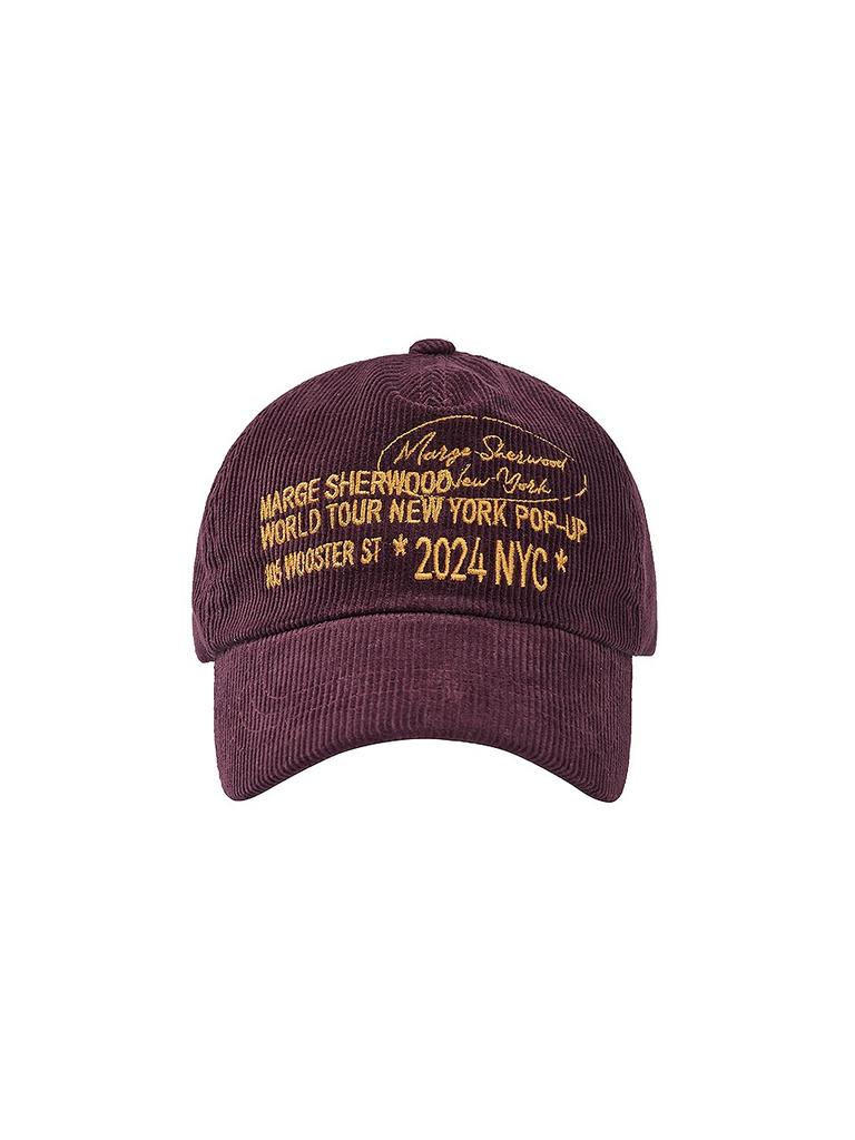 Majisyeoudeu Corduroy New York Ballcap_Burgundy