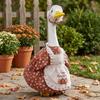 Pumpkin Print Goose Hat Dress Set Ruffled Hat Goose Apron Suit  Lawn Decoration