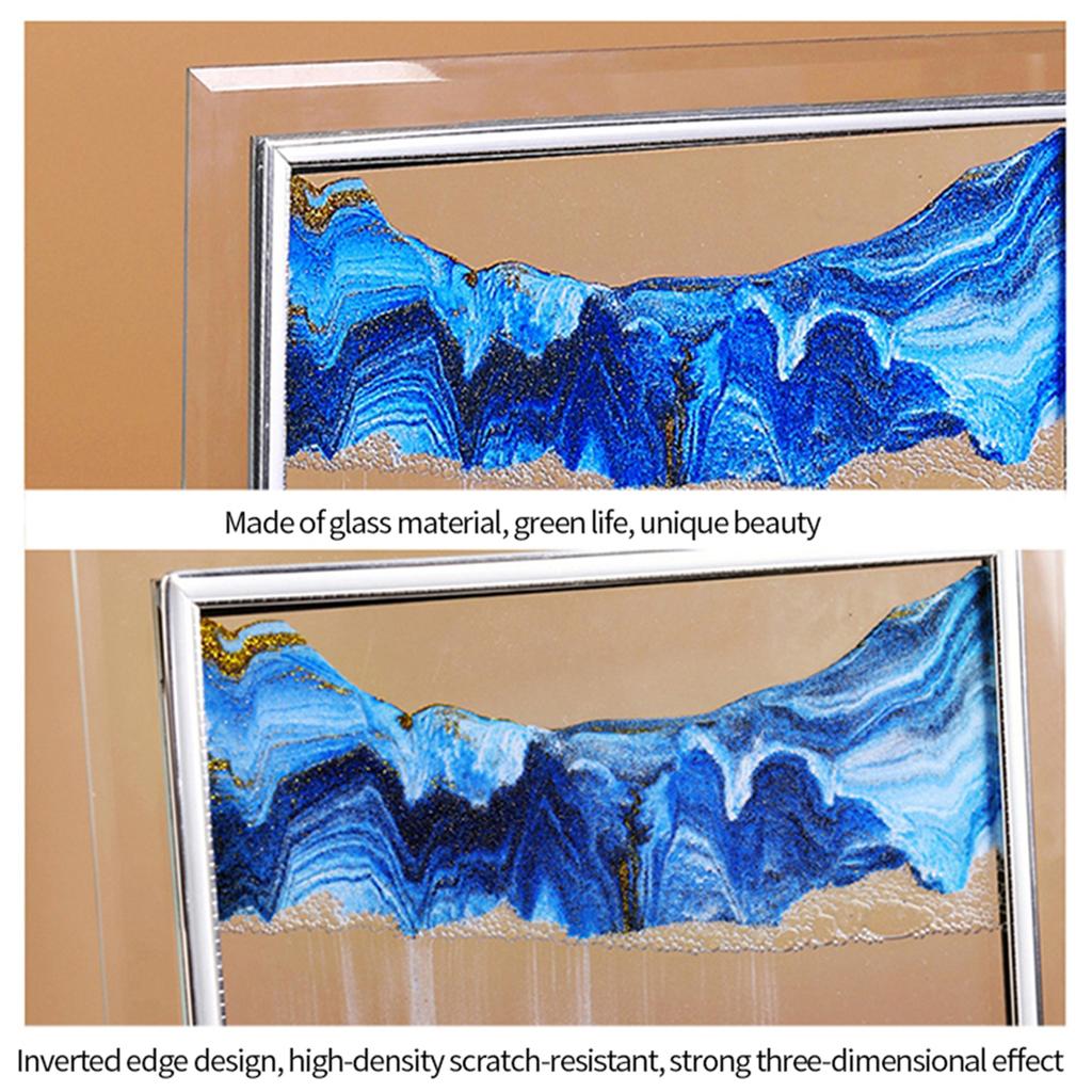 Ozdoba 3D Obraz z Ruchomym Piaskiem 5 cali Kreatywna Dekompresja Malowanie Piaskiem Kinetycznym Przezroczyste Szkło Dynamiczne Pejzaże Piaskowe do Dekoracji