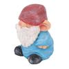 Garden Gnome Resin Structure Stable Bottom Retro Style Gnome Figurine for Patio Porch Decorations Flat Head Blue